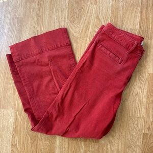 Loft wide leg cropped red jeans